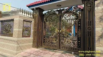 Cổng nhôm đúc SC-182 | Nhôm Đúc Singharat